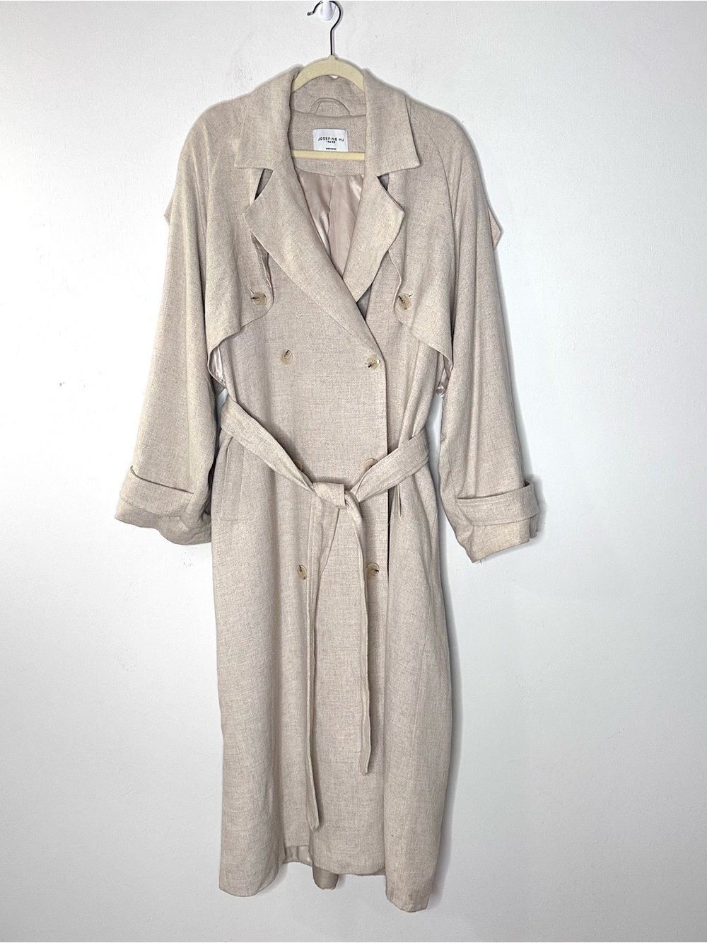 NA-KD Linen Blend Trench Coat 34 (6) - Picture 4 of 8